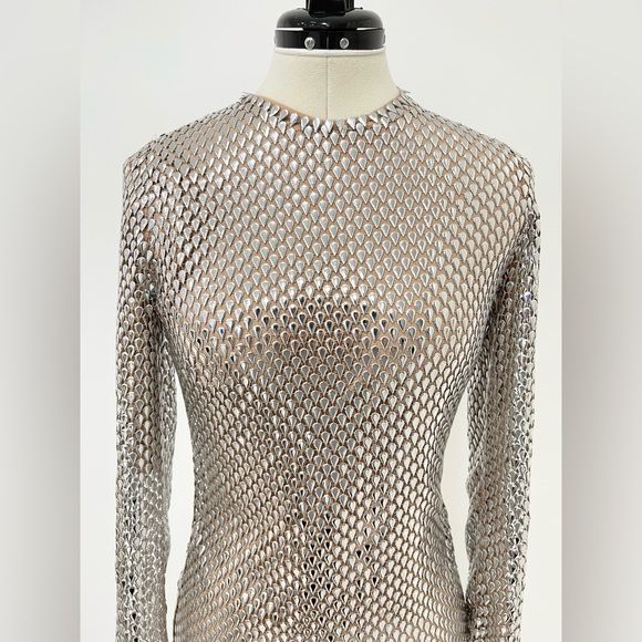 Burberry Sandra Metallic Mesh Top - Picture 5 of 14